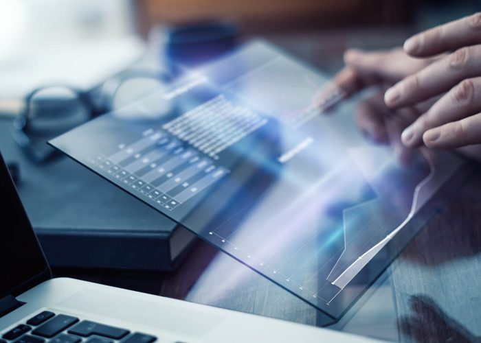 Working on progect with hi technology gadget